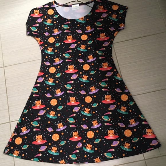Fun 🪐 Space Kitten 🐈 Patterned Dress - Picture 5 of 9